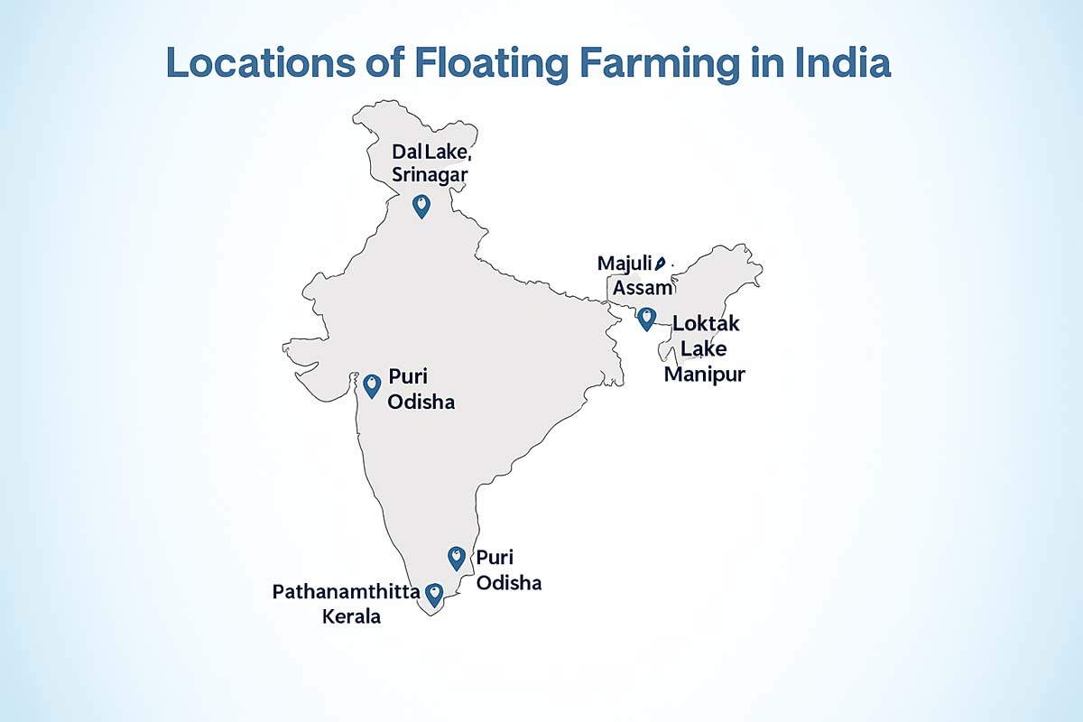 Geographical Hotspots of Floating Farming in India